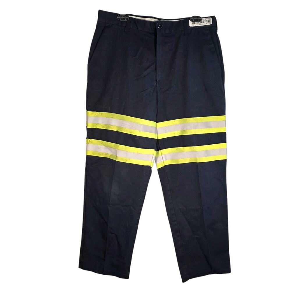 Cintas 59945-20 Hi-Vis Uniform Work Pants 34x28 Navy Comfort Flex Reflective